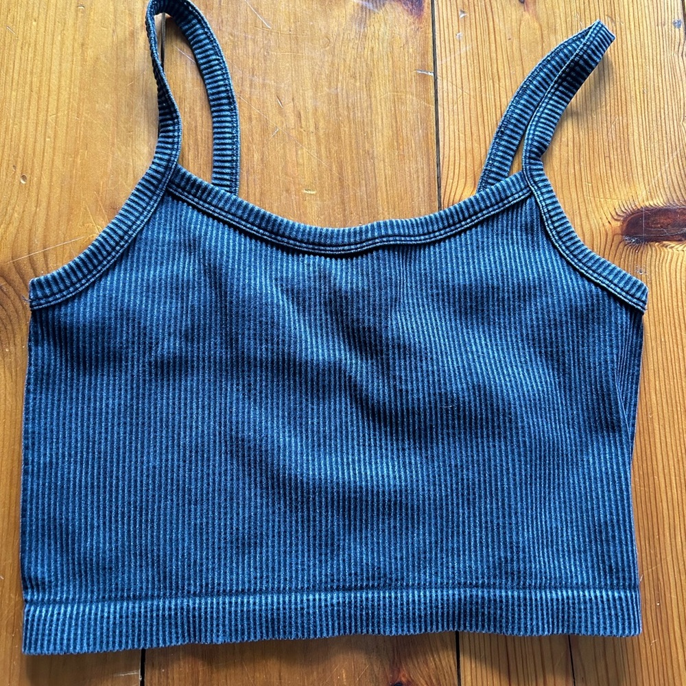 Forever 21 acid washed ribbed tank top with spaghetti straps